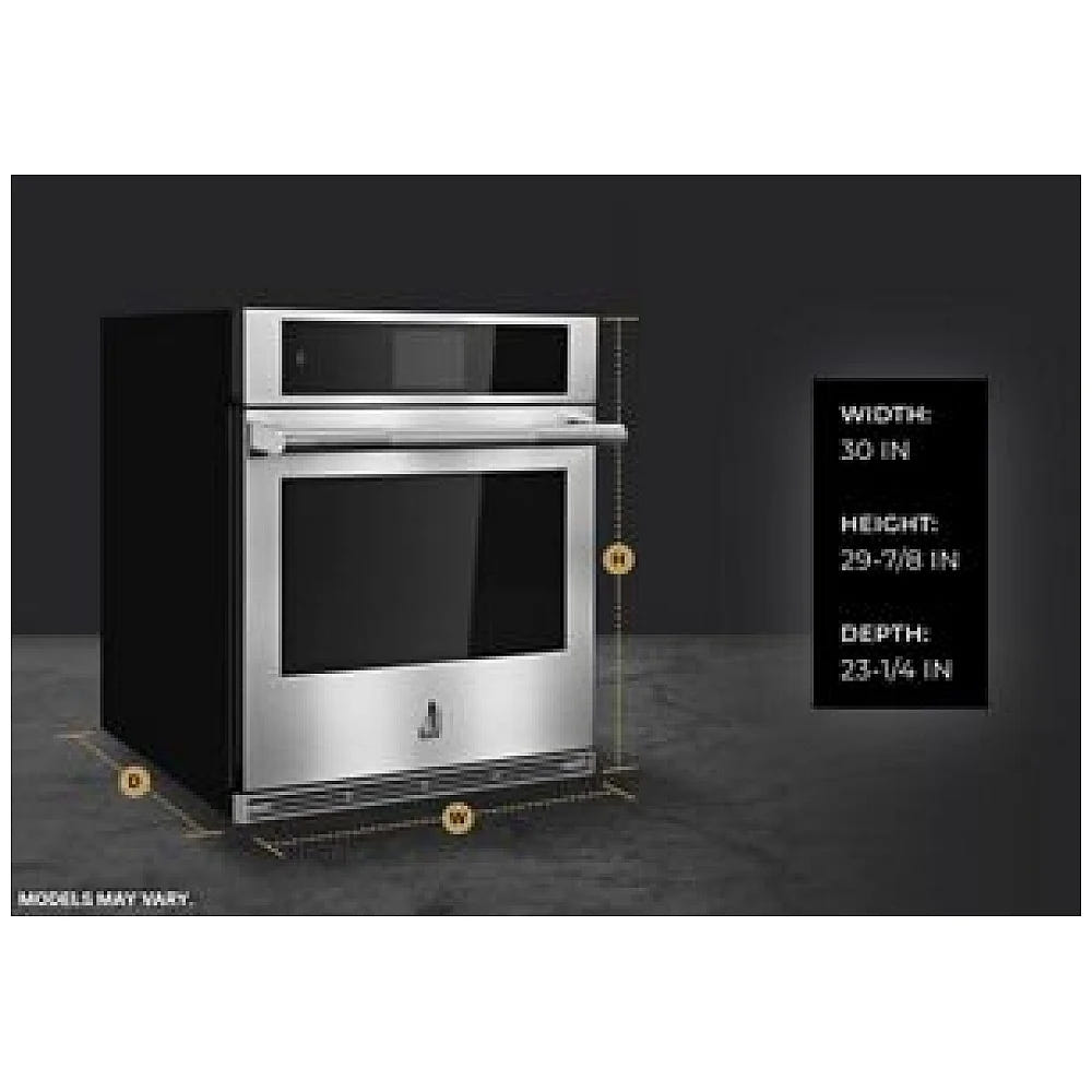 JennAir Rise JJW3430LL 单壁烤箱，外部宽度 30 英寸，对流，自清洁，5 立方英尺。