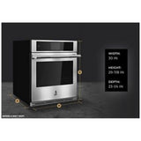 JennAir Rise JJW3430LL Single Wall Oven, 30 inch Exterior Width, Convection, Self Clean, 5 cu. ft. Capacity, Temperature Probe, Wifi Enabled, Stainless Steel colour