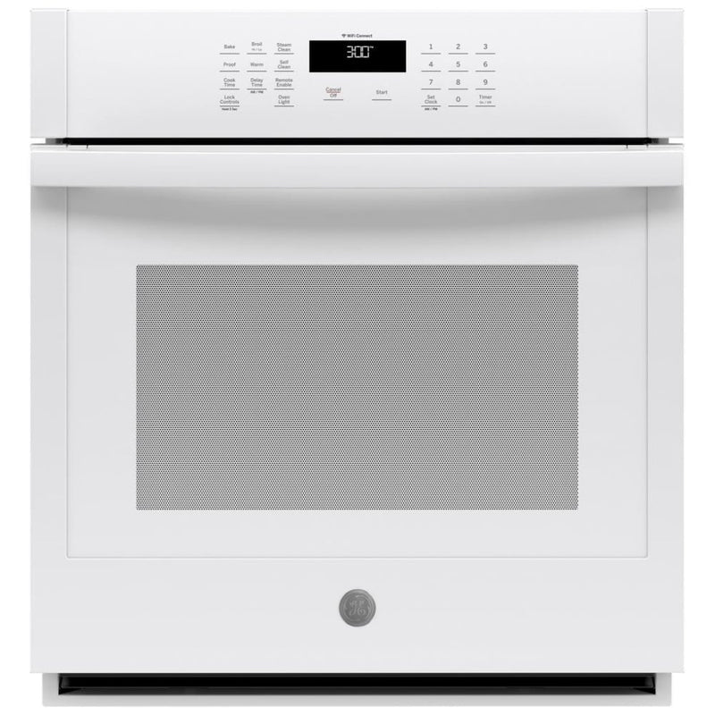 GE JKS3000DNWW Single Wall Oven, 27 inch Exterior Width, Self Clean, 4.3 cu. ft. Capacity, Wifi Enabled, White colour