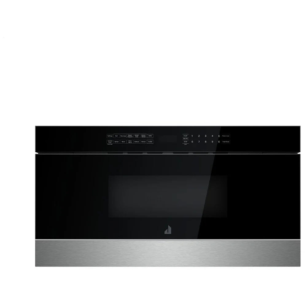 JennAir Noir JMDFS30HM 微波炉抽屉，30 英寸外部宽度，1.2 立方英尺容量，950 瓦，不锈钢内饰，不锈钢颜色