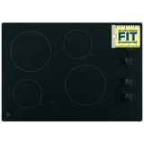 GE JP3030DWBB Electric Cooktop, 30 inch Exterior Width, 4 Burners, Black colour