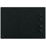 GE JP3030DWBB Electric Cooktop, 30 inch Exterior Width, 4 Burners, Black colour