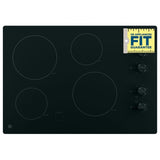 GE JP3030DWBB Electric Cooktop, 30 inch Exterior Width, 4 Burners, Black colour