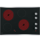 GE JP3030SWSS Electric Cooktop, 30 inch Exterior Width, 4 Burners, Stainless Steel colour