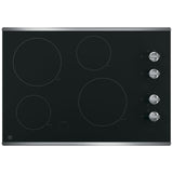 GE JP3030SWSS Electric Cooktop, 30 inch Exterior Width, 4 Burners, Stainless Steel colour