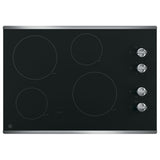 GE JP3030SWSS Electric Cooktop, 30 inch Exterior Width, 4 Burners, Stainless Steel colour