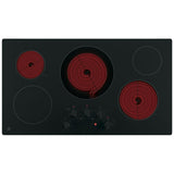 GE JP3036DLBB Electric Cooktop, 36 inch Exterior Width, 5 Burners, 2,700 W Highest Element, Black colour