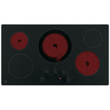 GE JP3036DLBB Electric Cooktop, 36 inch Exterior Width, 5 Burners, 2,700 W Highest Element, Black colour