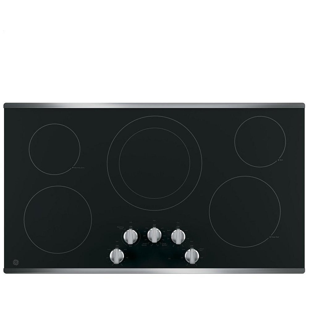 GE JP3036SLSS Electric Cooktop, 36 inch Exterior Width, 5 Burners, 2,700 W Highest Element, Stainless Steel colour
