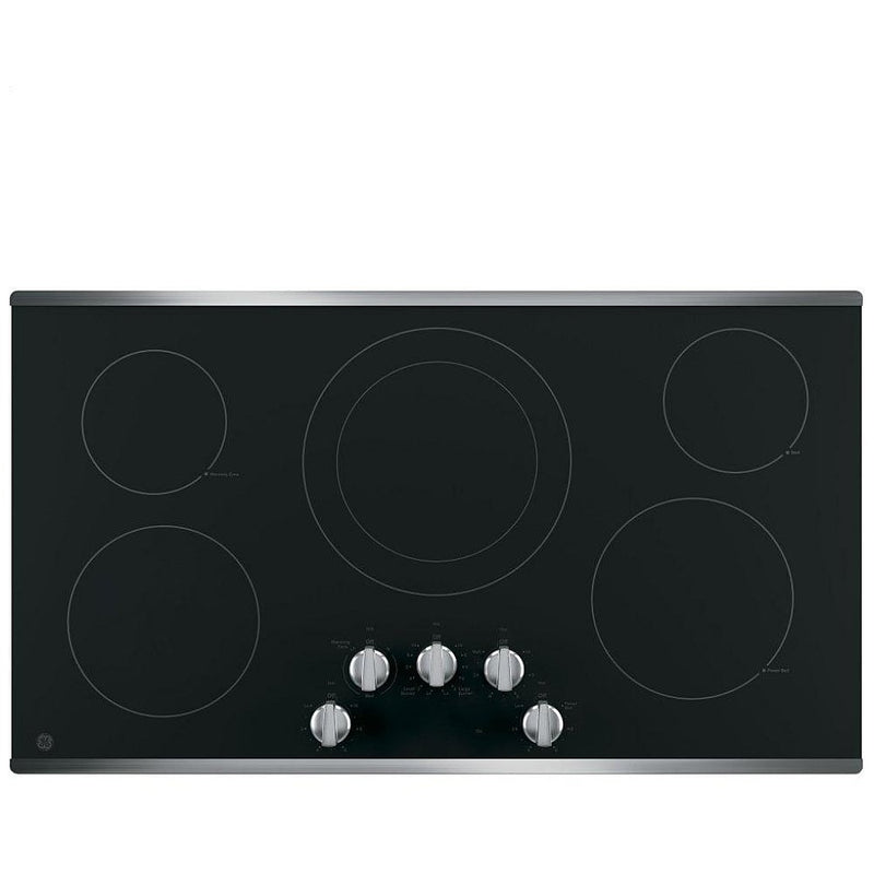 GE JP3036SLSS Electric Cooktop, 36 inch Exterior Width, 5 Burners, 2,700 W Highest Element, Stainless Steel colour
