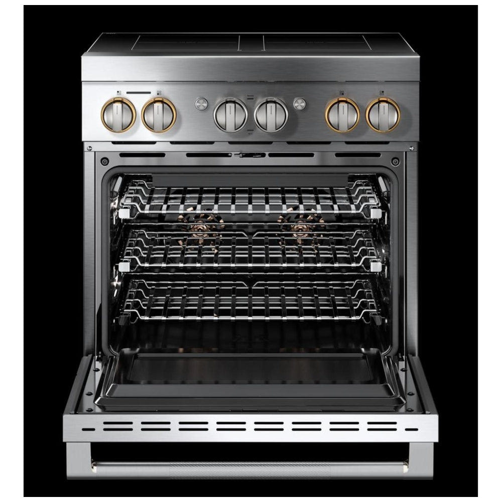 JennAir JPIFC730RL Induction Range, 4.1 cu. ft. Capacity, 30 inch Exterior Width, True Convection, 4 Burners, Stainless Steel colour