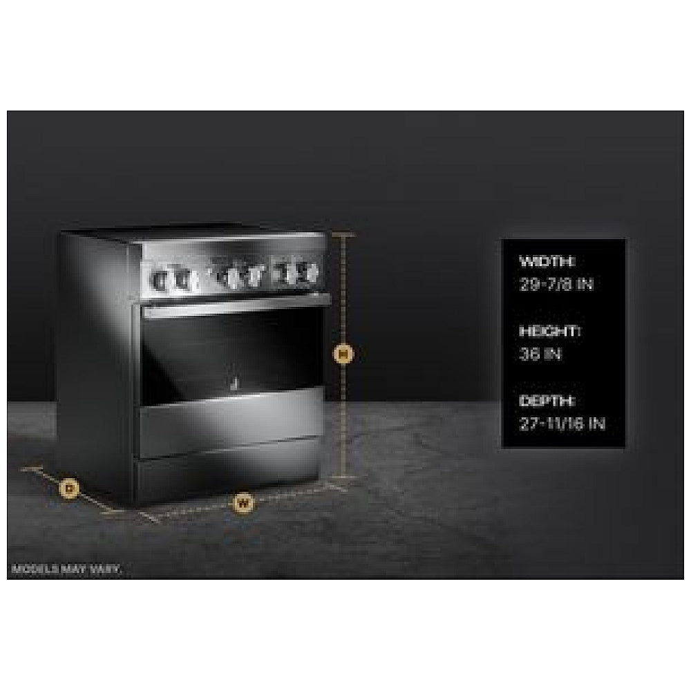 JennAir JPIFC730RM Induction Range, 4.1 cu. ft. Capacity, 30 inch Exterior Width, True Convection, 4 Burners, Stainless Steel colour