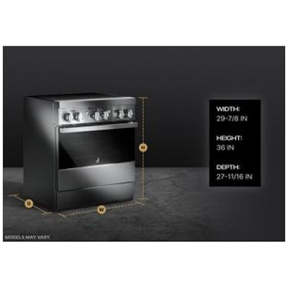 JennAir JPIFC730RM Induction Range, 4.1 cu. ft. Capacity, 30 inch Exterior Width, True Convection, 4 Burners, Stainless Steel colour