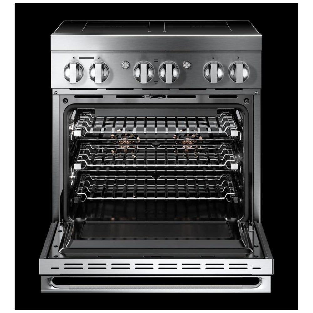JennAir JPIFC730RM Induction Range, 4.1 cu. ft. Capacity, 30 inch Exterior Width, True Convection, 4 Burners, Stainless Steel colour