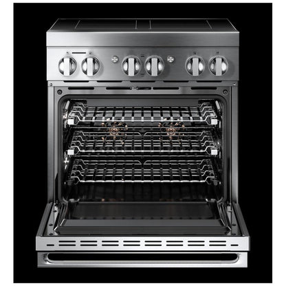 JennAir JPIFC730RM Induction Range, 4.1 cu. ft. Capacity, 30 inch Exterior Width, True Convection, 4 Burners, Stainless Steel colour