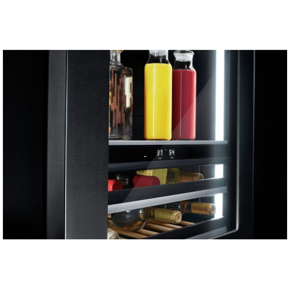 JennAir Rise JUBFL242HL Compact Beverage Center Under Counter Refrigeration, 24 inch Width, ENERGY STAR Certified, Stainless Steel colour Left Swing