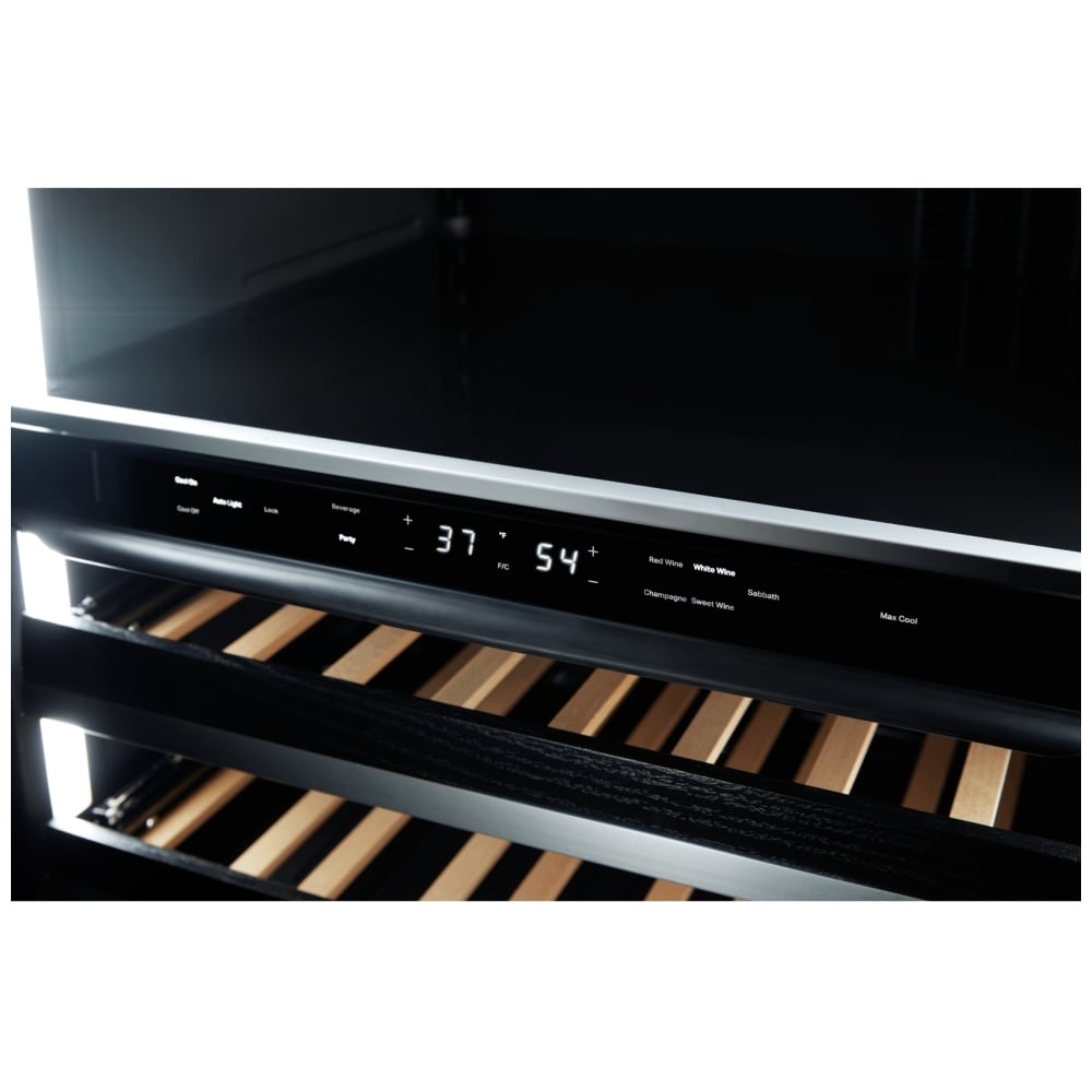 JennAir Rise JUBFL242HL Compact Beverage Center Under Counter Refrigeration, 24 inch Width, ENERGY STAR Certified, Stainless Steel colour Left Swing