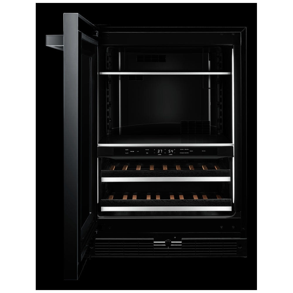 JennAir Noir JUBFL242HM Compact Beverage Center Under Counter Refrigeration, 24 inch Width, ENERGY STAR Certified, Black colour Left Swing