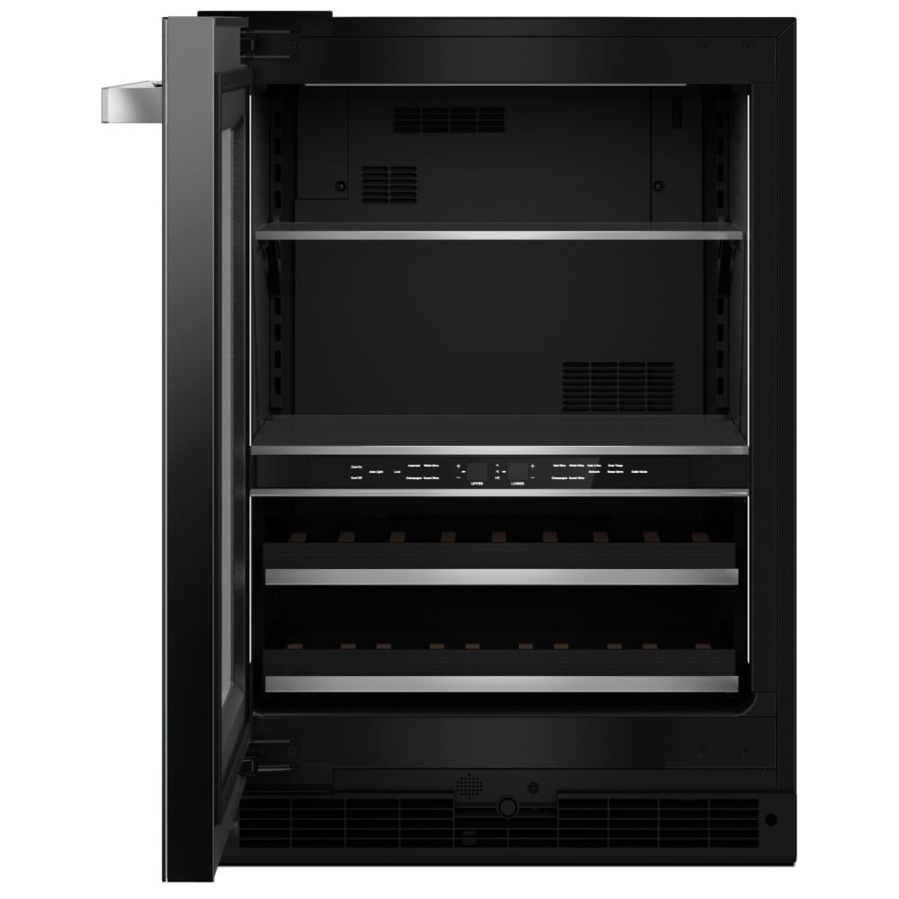 JennAir Noir JUBFL242HM Compact Beverage Center Under Counter Refrigeration, 24 inch Width, ENERGY STAR Certified, Black colour Left Swing