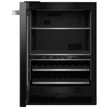 JennAir Noir JUBFL242HM Compact Beverage Center Under Counter Refrigeration, 24 inch Width, ENERGY STAR Certified, Black colour Left Swing