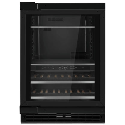 JennAir Noir JUBFL242HX 紧凑型饮料中心台下式冷藏柜，24 英寸宽，能源之星认证，定制面板，面板左摆