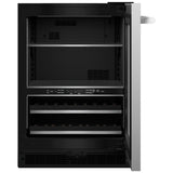 JennAir Rise JUBFR242HL Compact Beverage Center Under Counter Refrigeration, 24 inch Width, ENERGY STAR Certified, Stainless Steel colour Right Swing