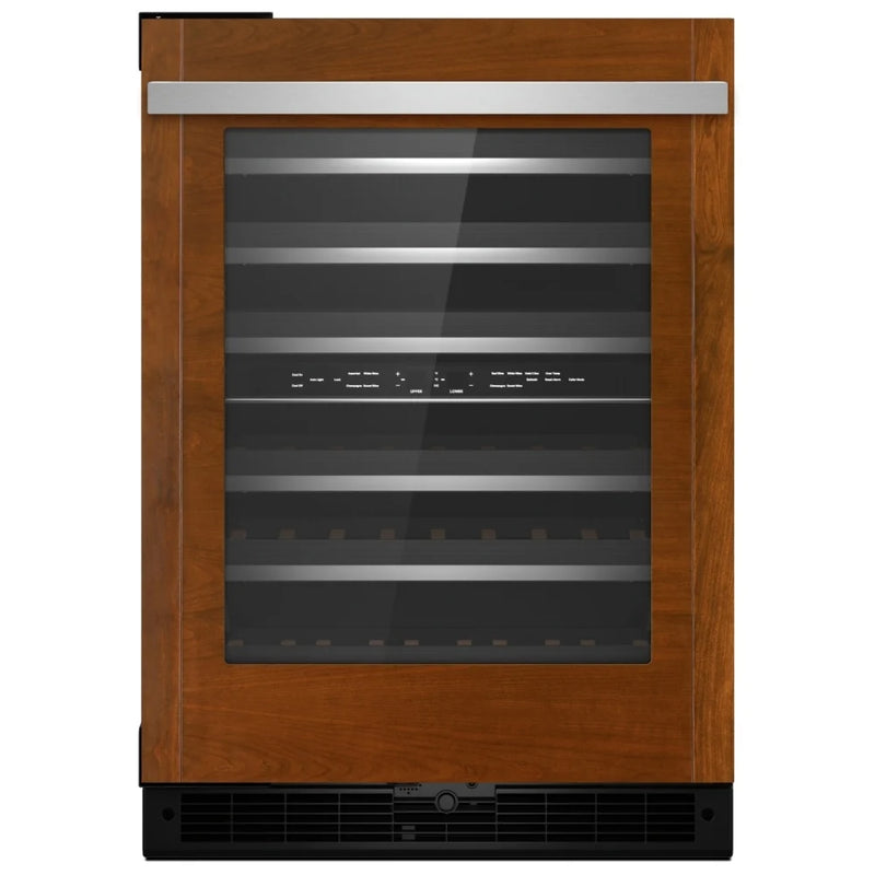 JennAir JUWFL242HX Compact Wine Cooler Under Counter Wine Refrigeration, 24 inch Width, Custom Panel Ready, 3,748 Wine Bottle Capacity, Panel Ready Left Swing, Dual Zone