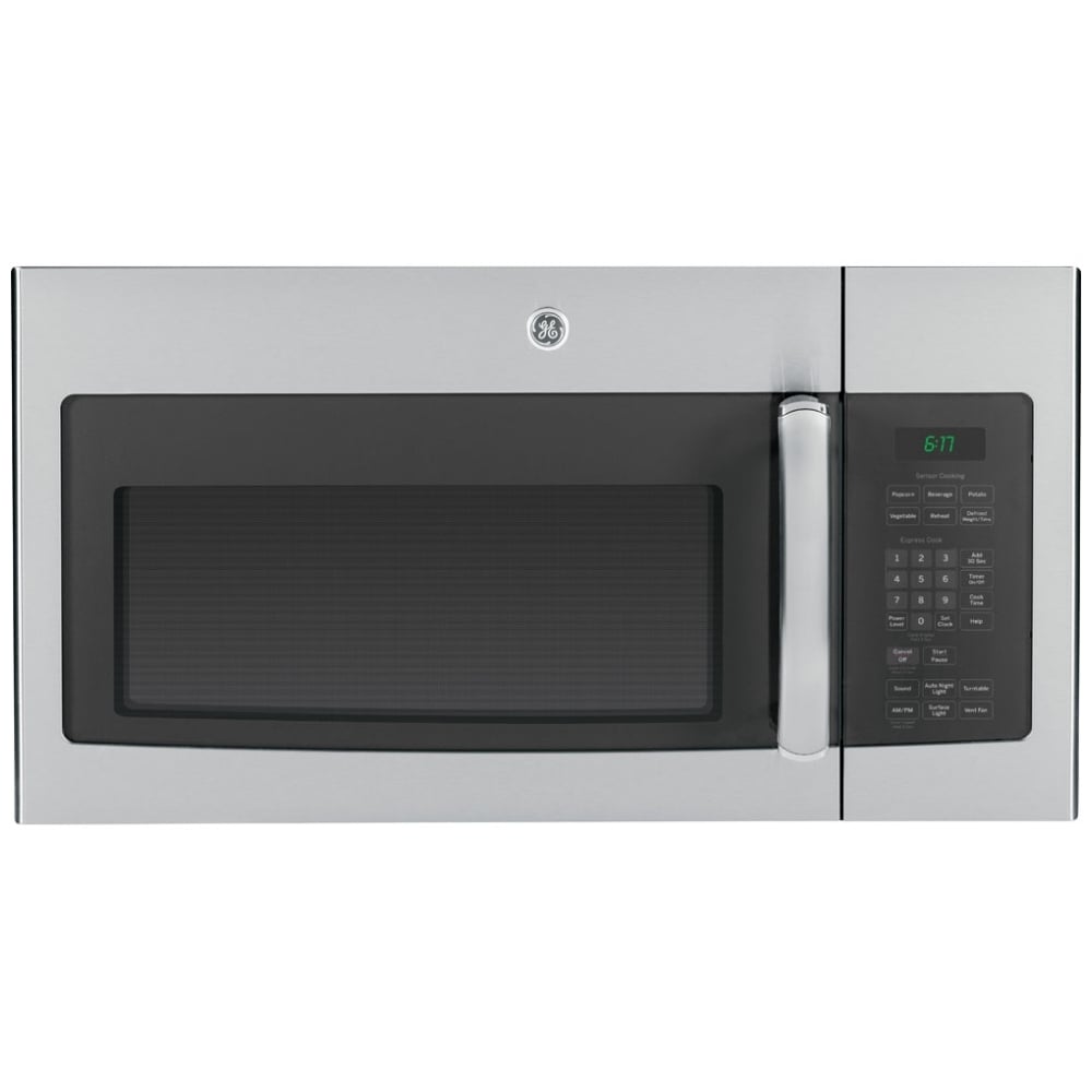 GE JVM1635SFC Over the Range Microwave, 30 inch Exterior Width, 1.6 cu. ft. Capacity, 300 CFM, 1,000 W Watts, Halogen , Stainless Steel colour