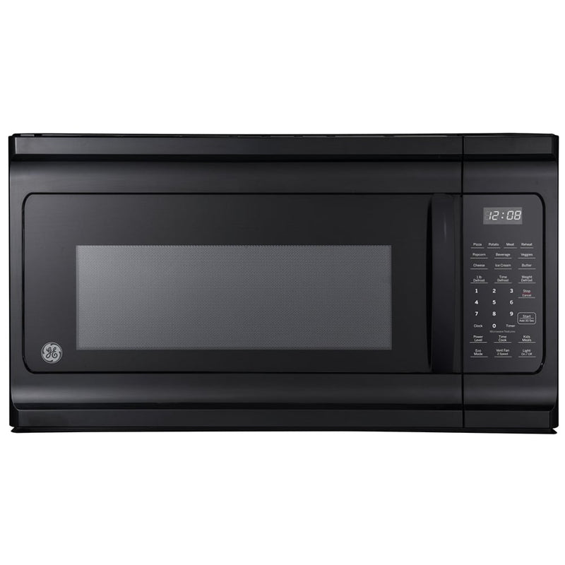 GE JVM2160DMBB Over the Range Microwave, 30 inch Exterior Width, 1.6 cu. ft. Capacity, 300 CFM, 1,000 W Watts, Halogen , Black colour
