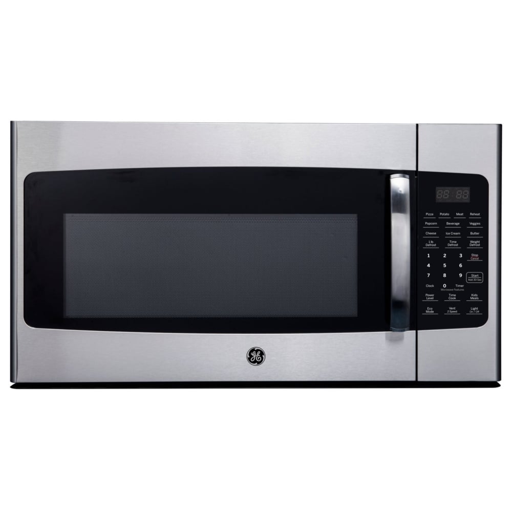GE JVM2165SMSS Over the Range Microwave, 30 inch Exterior Width, 1.6 cu. ft. Capacity, 300 CFM, 1,000 W Watts, Halogen , Stainless Steel colour