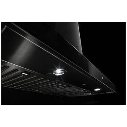 JennAir JVR0436HS Range Hood, 36 inch Exterior Width, Chimney, Wall Mounted, 550 CFM, Inside / Recirculating, LED, Dishwasher Safe Filters, Charcoal Filters, Stainless Steel colour Blower Included