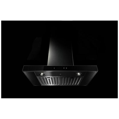 JennAir JVR0436HS Range Hood, 36 inch Exterior Width, Chimney, Wall Mounted, 550 CFM, Inside / Recirculating, LED, Dishwasher Safe Filters, Charcoal Filters, Stainless Steel colour Blower Included