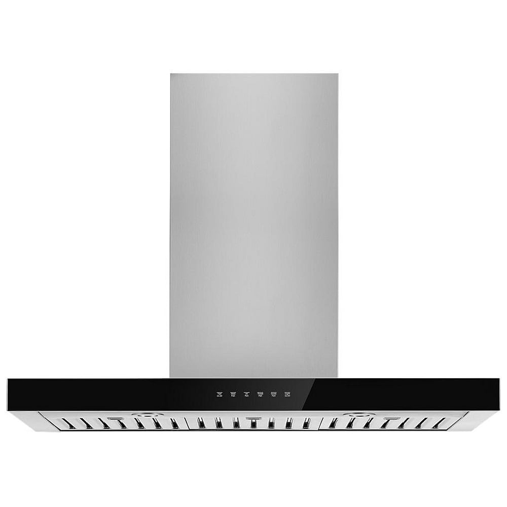 JennAir JVR0436HS Range Hood, 36 inch Exterior Width, Chimney, Wall Mounted, 550 CFM, Inside / Recirculating, LED, Dishwasher Safe Filters, Charcoal Filters, Stainless Steel colour Blower Included