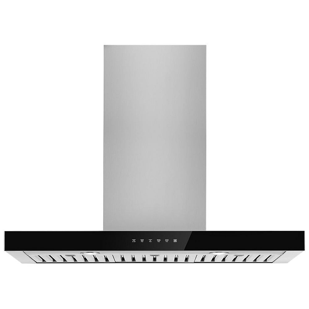 JennAir JVR0436HS Range Hood, 36 inch Exterior Width, Chimney, Wall Mounted, 550 CFM, Inside / Recirculating, LED, Dishwasher Safe Filters, Charcoal Filters, Stainless Steel colour Blower Included