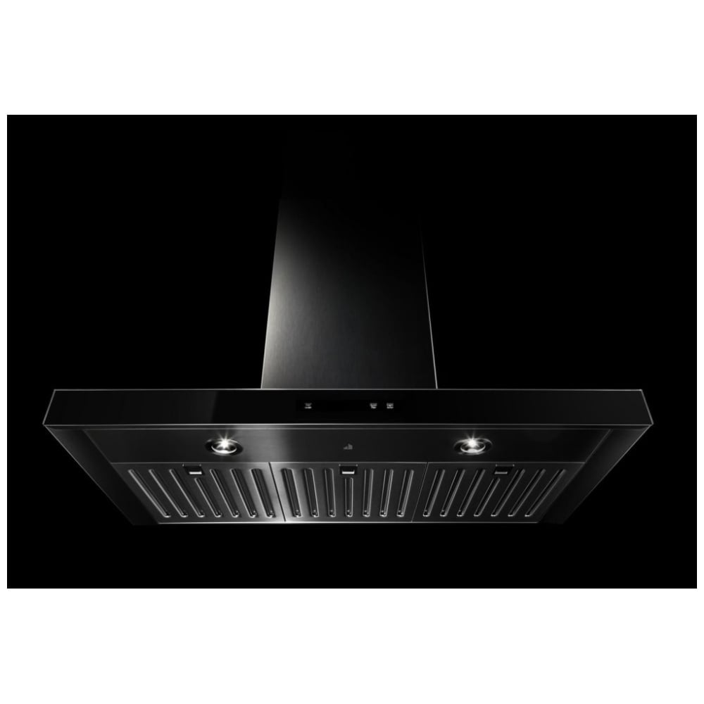 JennAir JVR0436HS Range Hood, 36 inch Exterior Width, Chimney, Wall Mounted, 550 CFM, Inside / Recirculating, LED, Dishwasher Safe Filters, Charcoal Filters, Stainless Steel colour Blower Included