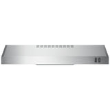 GE JVX3300SJSSC Range Hood, 30 inch Exterior Width, Under-Cabinet, 200 CFM, Halogen , Aluminum Mesh Filter, Stainless Steel colour