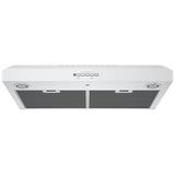GE JVX5300DJWWC Range Hood, 30 inch Exterior Width, Under-Cabinet, 310 CFM, Halogen , Aluminum Mesh Filter, White colour
