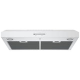 GE JVX5300DJWWC Range Hood, 30 inch Exterior Width, Under-Cabinet, 310 CFM, Halogen , Aluminum Mesh Filter, White colour