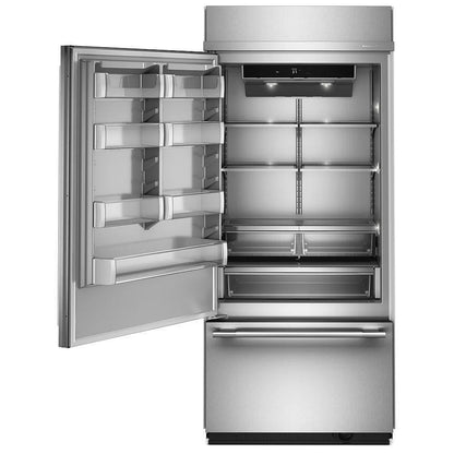 KitchenAid KBBL336SPS Built In Refrigerator, 36 inch Width, 20.8 cu. ft. Capacity, Ice Dispenser (Freezer Located), ENERGY STAR Certified, PrintShield Stainless colour, FreshFlow™ Air Filter, Preserva® Food Care, SatinGlide® System