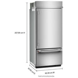 KitchenAid KBBR336SPS Built In Refrigerator, 36 inch Width, Custom Panel Ready, 20.8 cu. ft. Capacity, ENERGY STAR Certified, PrintShield Stainless colour