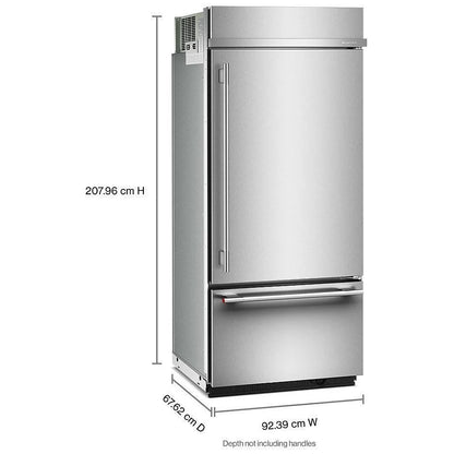 KitchenAid KBBR336SPS Built In Refrigerator, 36 inch Width, Custom Panel Ready, 20.8 cu. ft. Capacity, ENERGY STAR Certified, PrintShield Stainless colour, FreshFlow™ Air Filter, Preserva® Food Care, SatinGlide® System