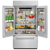 KitchenAid KBFN502ESS Counter Depth French Door Refrigerator, 42 inch Width, 24.2 cu. ft. Capacity, Counter Depth, Ice Dispenser (Freezer Located), ENERGY STAR Certified, Stainless Steel colour