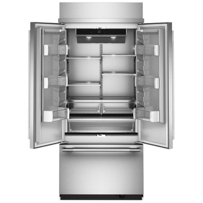 KitchenAid KBFN536SPS Bottom Freezer French Door Built In Refrigerator, 36 inch Width, 20.8 cu. ft. Capacity, Water Dispenser (Interior), Ice Dispenser (Freezer Located), PrintShield Stainless