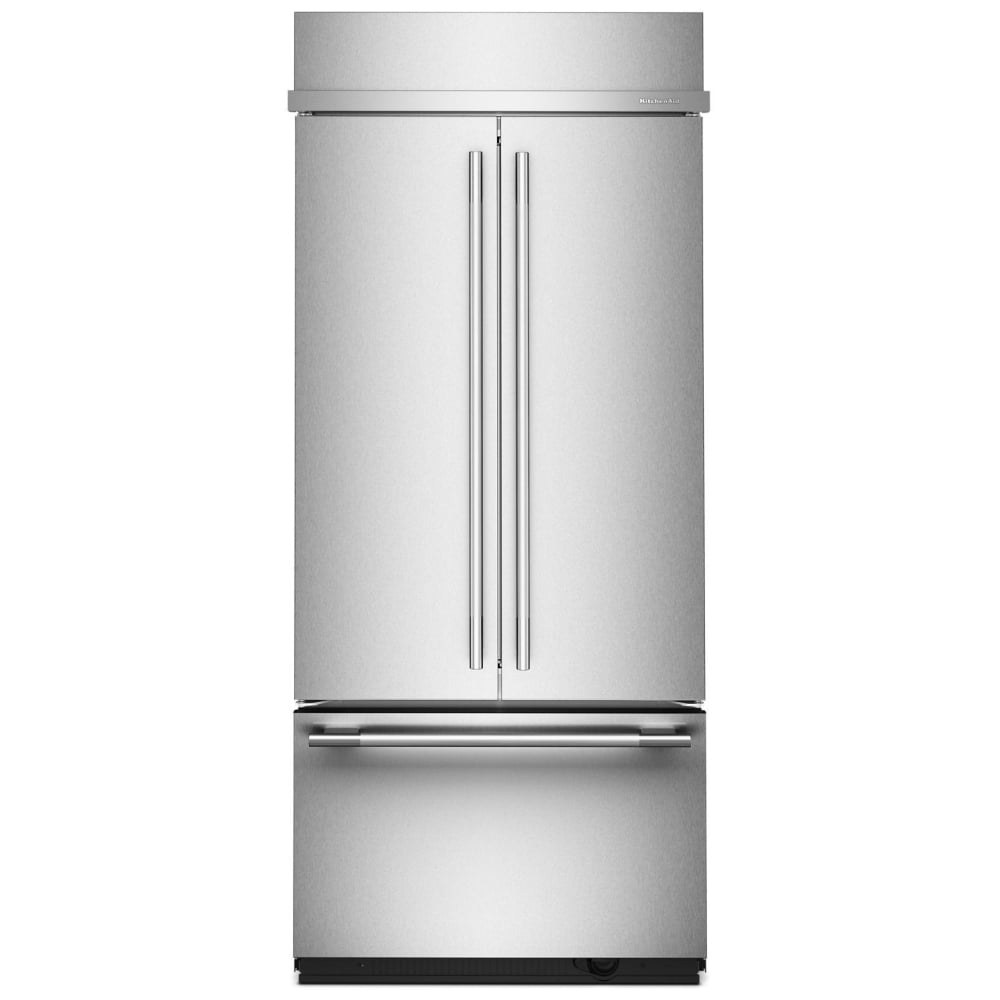 KitchenAid KBFN536SPS Bottom Freezer French Door Built In Refrigerator, 36 inch Width, 20.8 cu. ft. Capacity, Water Dispenser (Interior), Ice Dispenser (Freezer Located), PrintShield Stainless