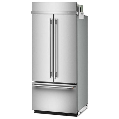 KitchenAid KBFN536SPS Bottom Freezer French Door Built In Refrigerator, 36 inch Width, 20.8 cu. ft. Capacity, Water Dispenser (Interior), Ice Dispenser (Freezer Located), PrintShield Stainless