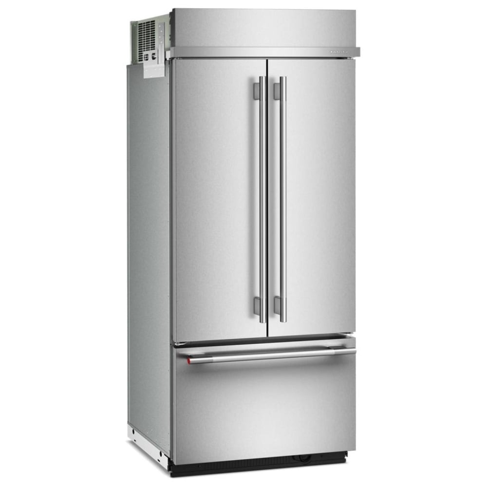KitchenAid KBFN536SPS Bottom Freezer French Door Built In Refrigerator, 36 inch Width, 20.8 cu. ft. Capacity, Water Dispenser (Interior), Ice Dispenser (Freezer Located), PrintShield Stainless