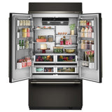 KitchenAid KBFN542SBE Bottom Freezer French Door Built In Refrigerator, 42 inch Width, 24.2 cu. ft. Capacity, Water Dispenser (Interior), Ice Dispenser (Freezer Located), ENERGY STAR Certified, Black Ore colour