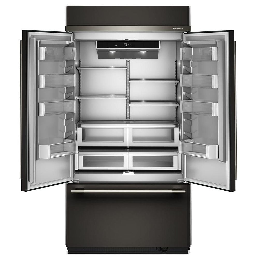 KitchenAid KBFN542SBE Bottom Freezer French Door Built In Refrigerator, 42 inch Width, 24.2 cu. ft. Capacity, Water Dispenser (Interior), Ice Dispenser