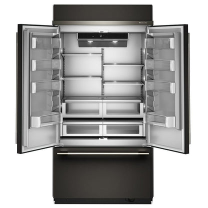 KitchenAid KBFN542SBE Bottom Freezer French Door Built In Refrigerator, 42 inch Width, 24.2 cu. ft. Capacity, Water Dispenser (Interior), Ice Dispenser