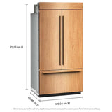 KitchenAid KBFN542TPA French Door Refrigerator, 42 inch Width, 24.2 cu. ft. Capacity, Custom Panel Ready, Water Dispenser (Interior), Ice Dispenser (Freezer Located), Panel Ready
